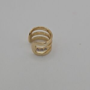 Melania Clara Womens Gold Triple Band Bling Pave Crystals Ear Cuff